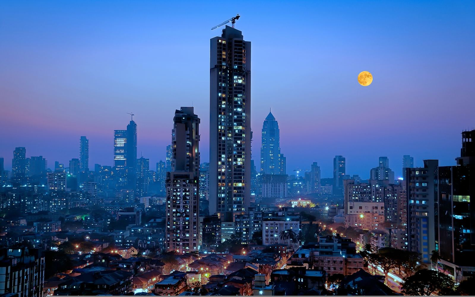 Mumbai skyline at night